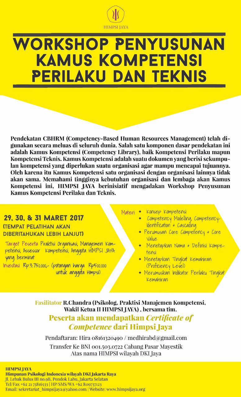 Workshop Penyusunan Kamus Kompetensi Prilaku dan Teknis